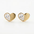 Heart Shape Earrings with Pear-Shaped Diamond Fashion Earring
