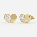 Heart Shape Earrings with Pear-Shaped Diamond Fashion Earring