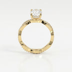 Elegant Oval Cut Diamond with Twisted Pave Engagement Ring