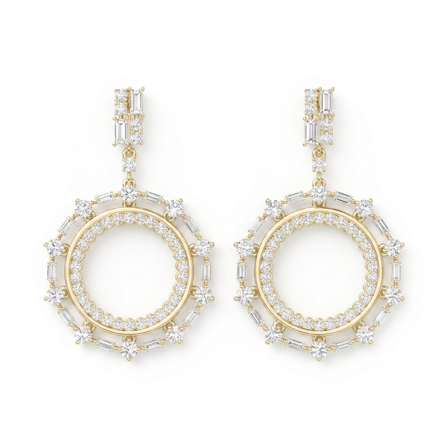 Luxury Diamond Circle Chandelier Fashion Earrings