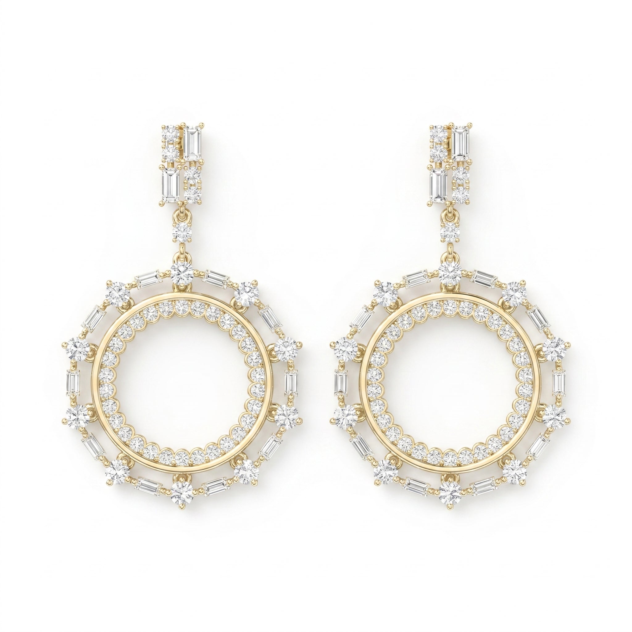 Luxury Diamond Circle Chandelier Fashion Earrings