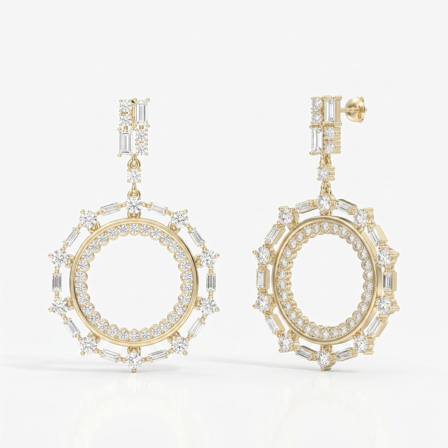 Luxury Diamond Circle Chandelier Fashion Earrings