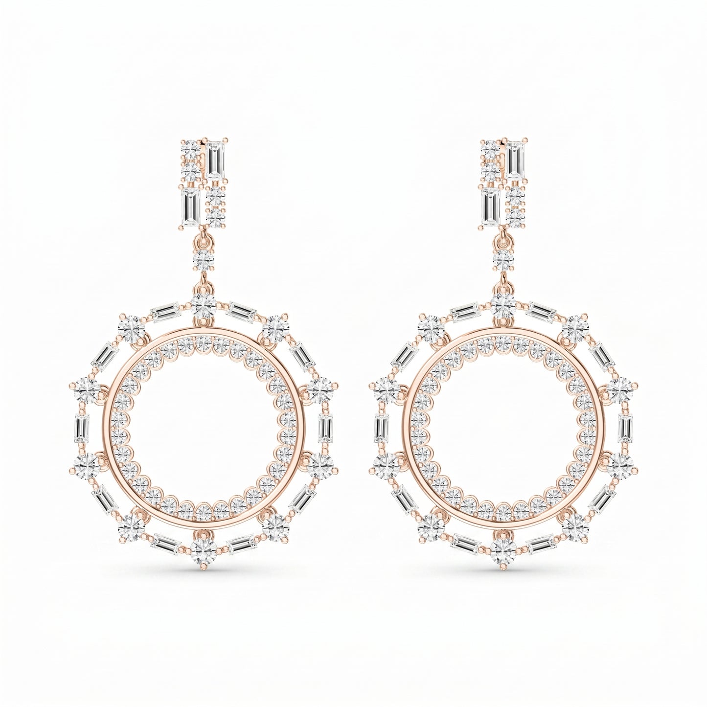 Luxury Diamond Circle Chandelier Fashion Earrings