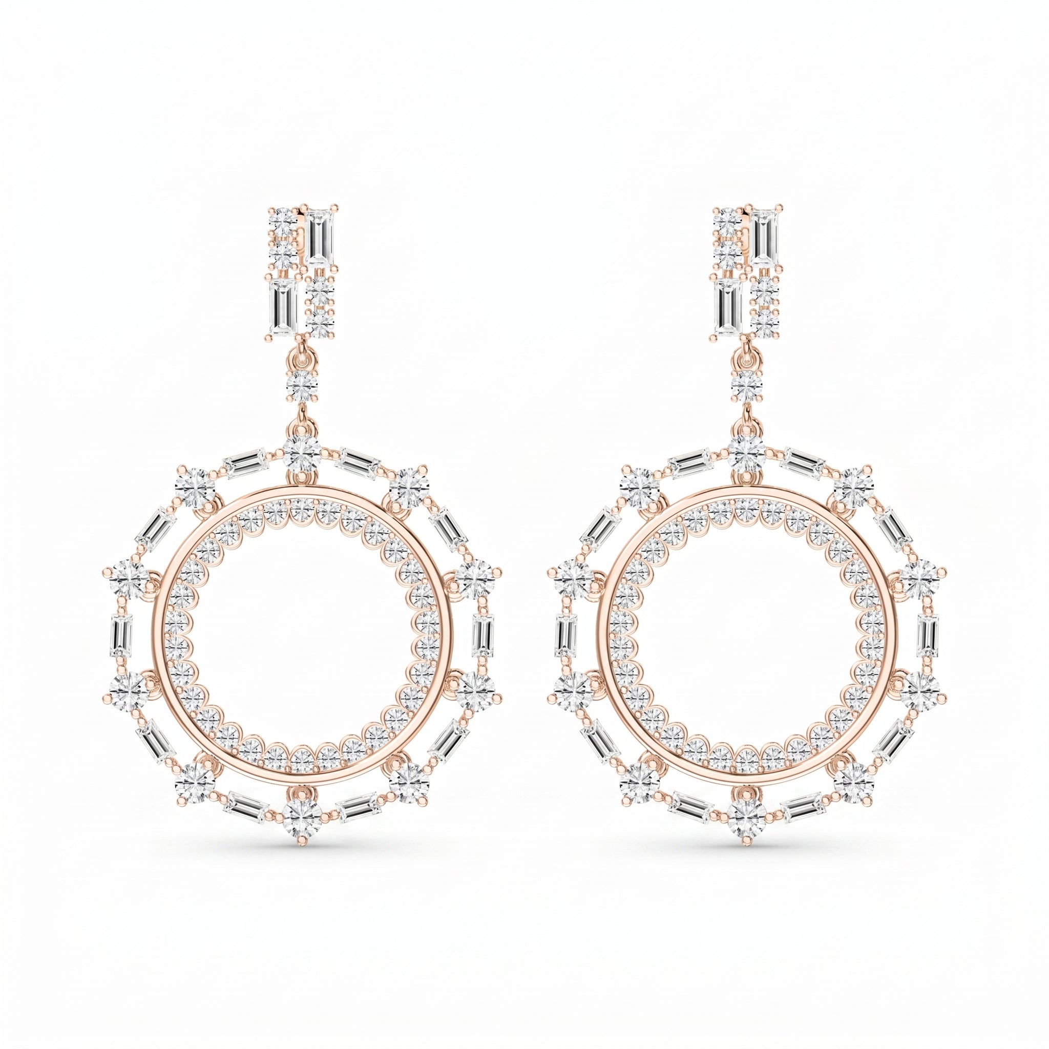 Luxury Diamond Circle Chandelier Fashion Earrings