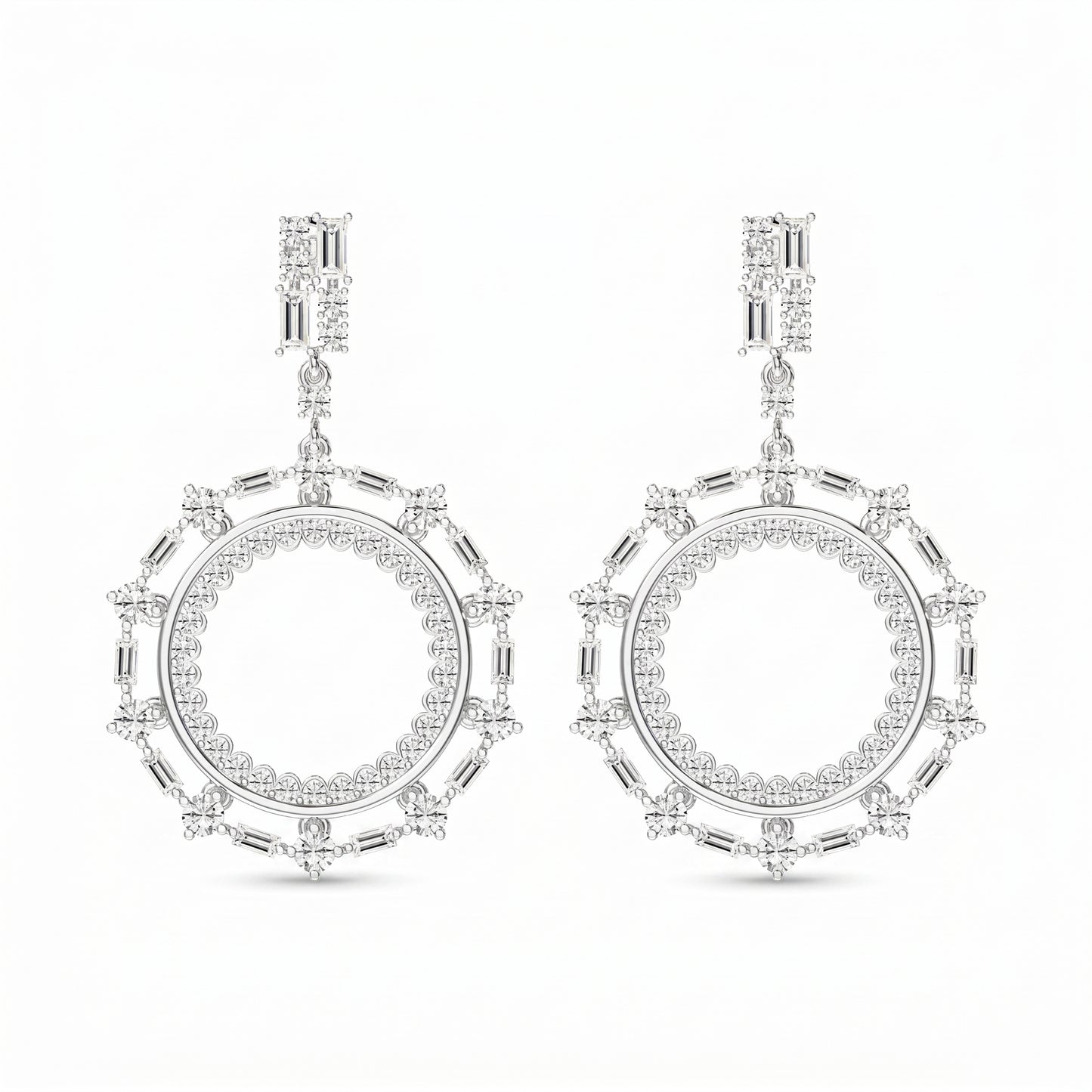 Luxury Diamond Circle Chandelier Fashion Earrings