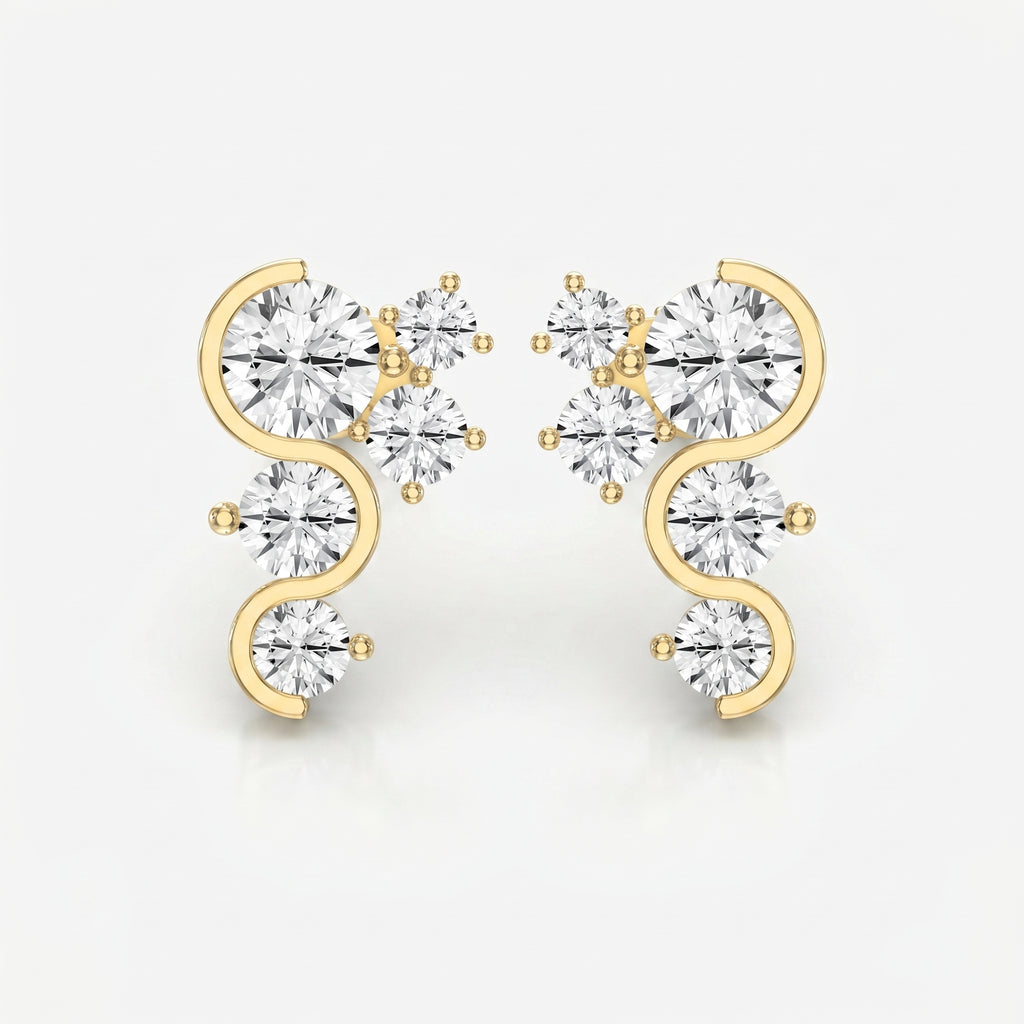 Celestial Strea Round Diamond Fashion Earrings