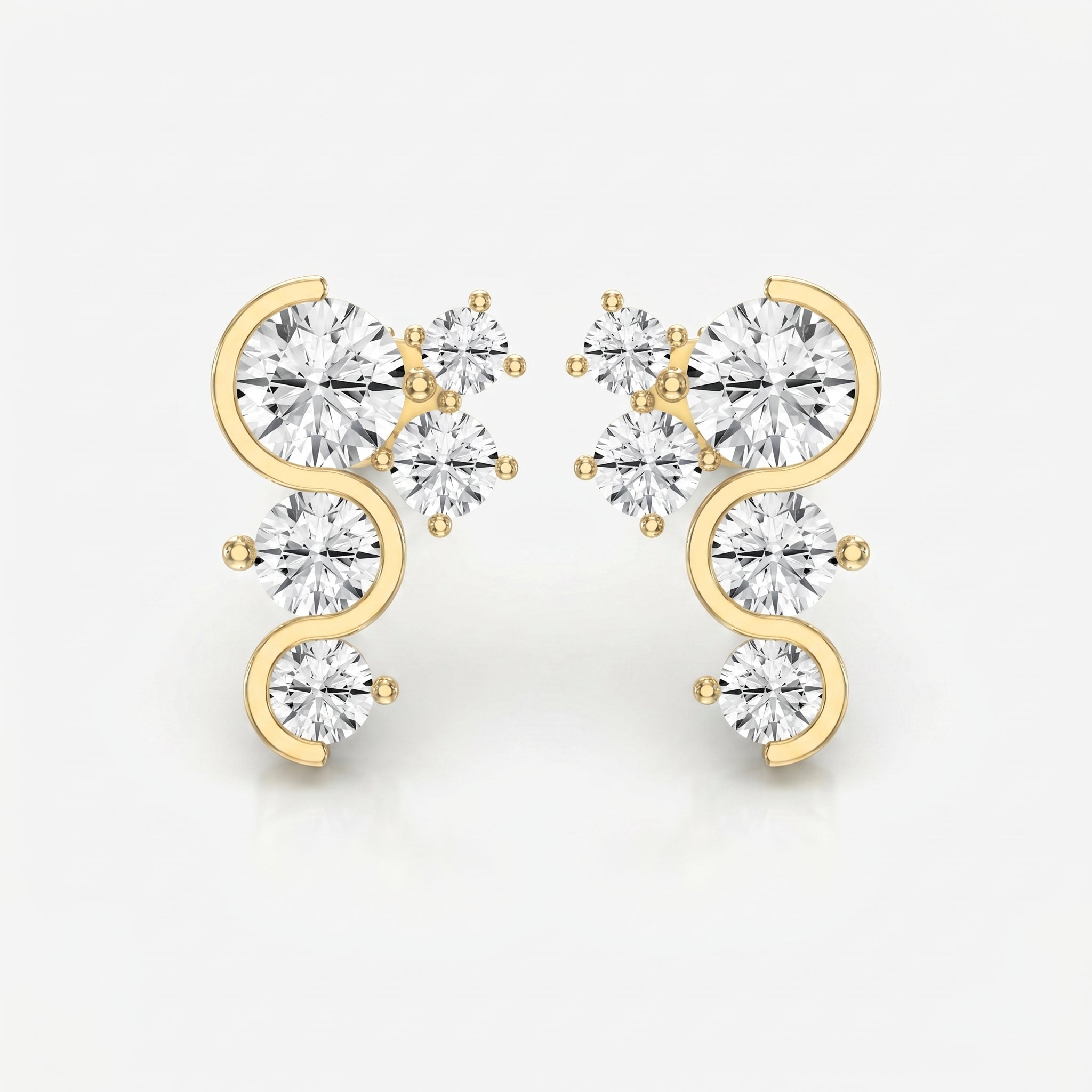 Celestial Strea Round Diamond Fashion Earrings