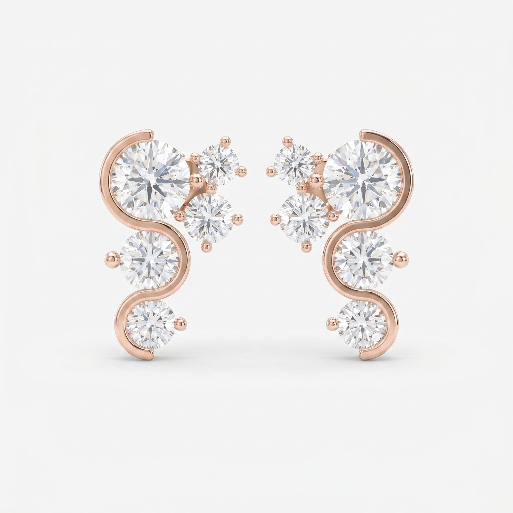 Celestial Strea Round Diamond Fashion Earrings