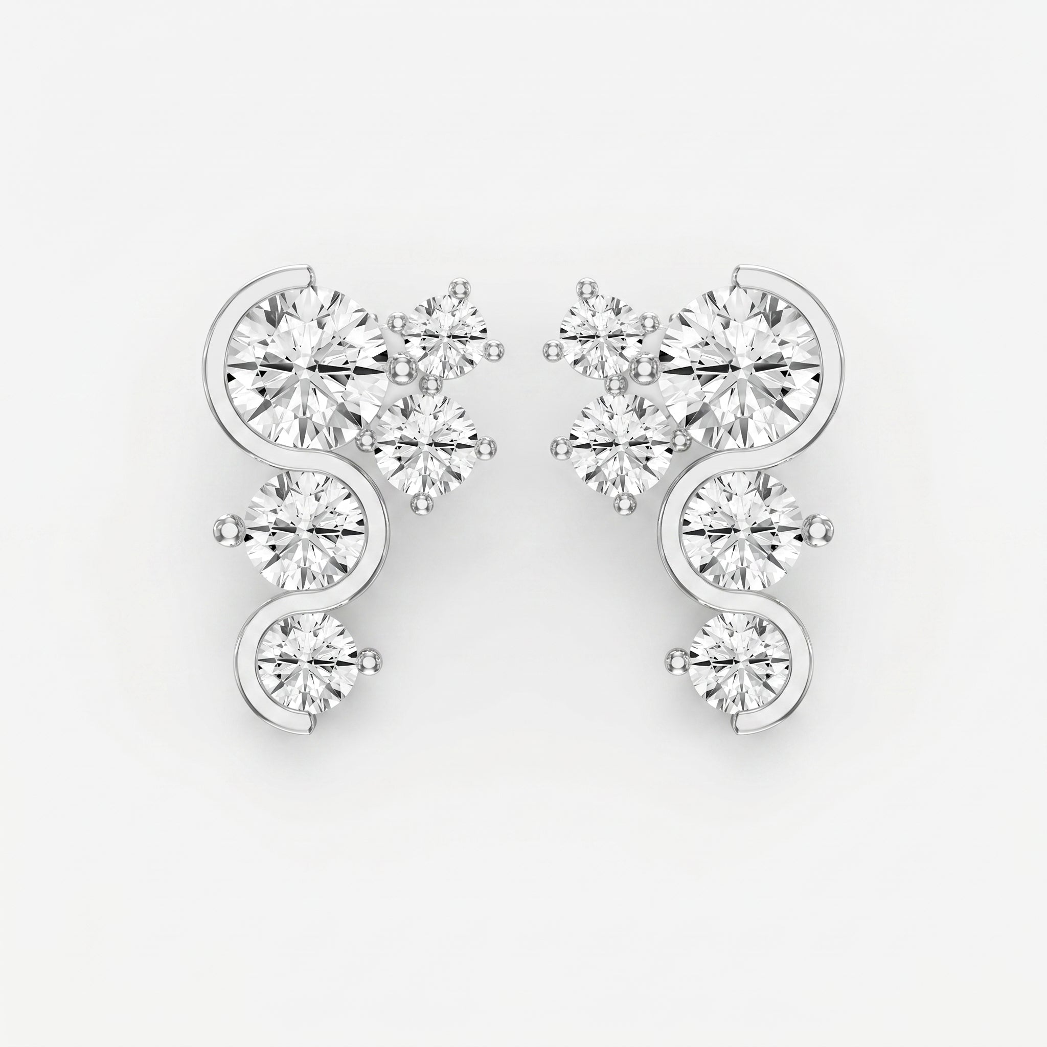 Celestial Strea Round Diamond Fashion Earrings