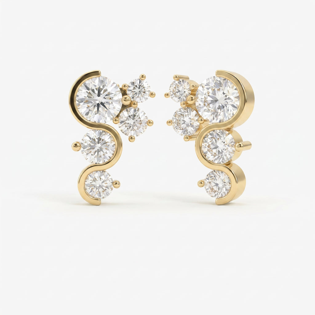 Celestial Strea Round Diamond Fashion Earrings