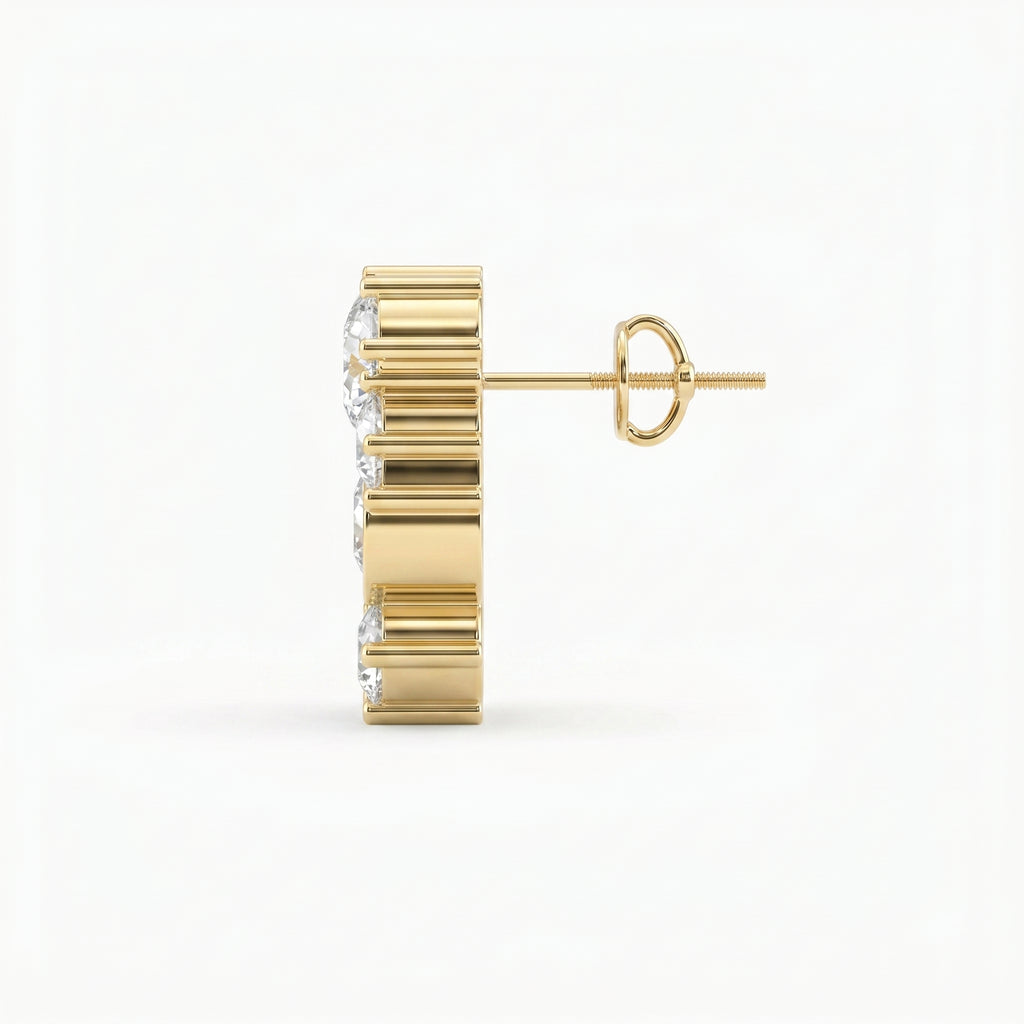 Celestial Strea Round Diamond Fashion Earrings