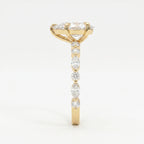 Elegant Pear Cut Diamond Side Stones Engagement Ring