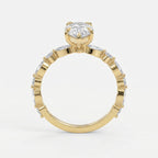 Elegant Pear Cut Diamond Side Stones Engagement Ring