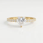 Heart Shape Diamond Side Stone Engagement Ring