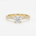 Round cut Side Stone diamond Engagement ring