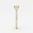 Round cut Side Stone diamond Engagement ring