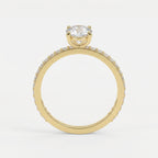 Round cut Side Stone diamond Engagement ring