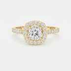 Elegant Cushion diamond Side Stone engagement ring