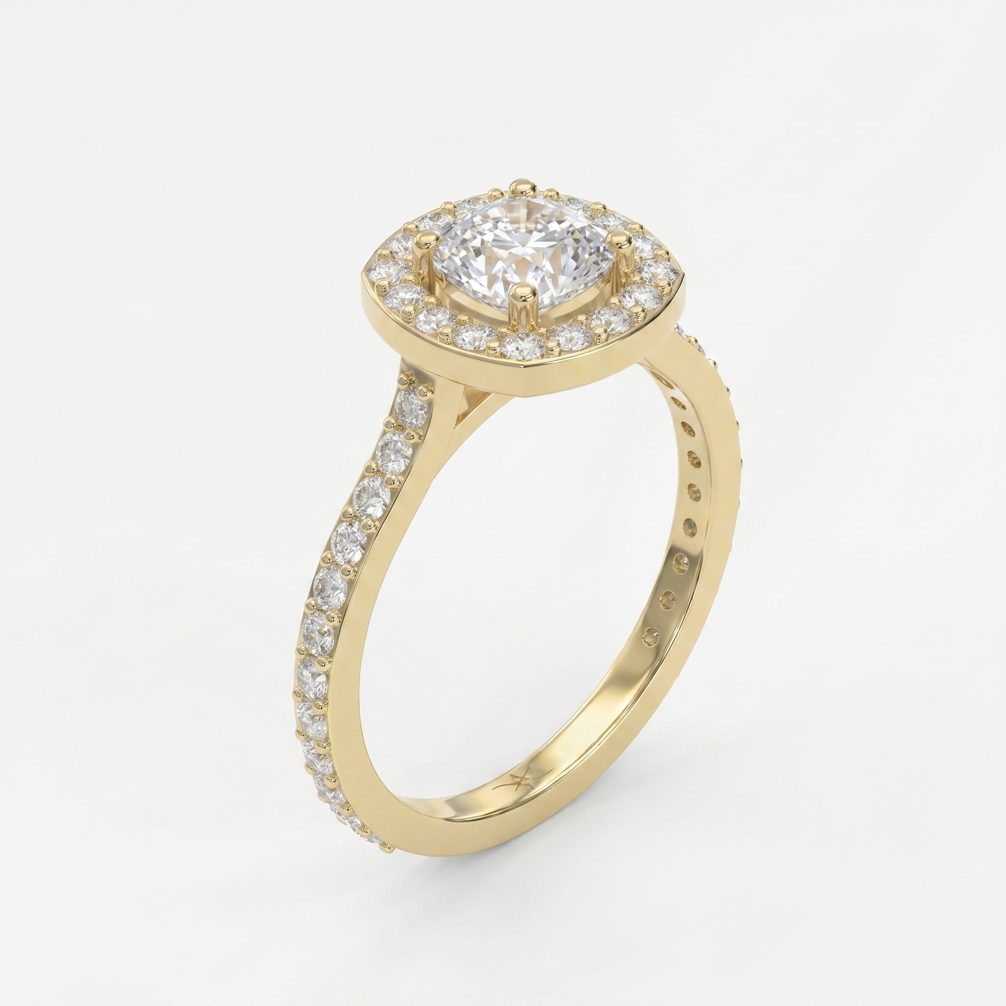 Elegant Cushion diamond Side Stone engagement ring