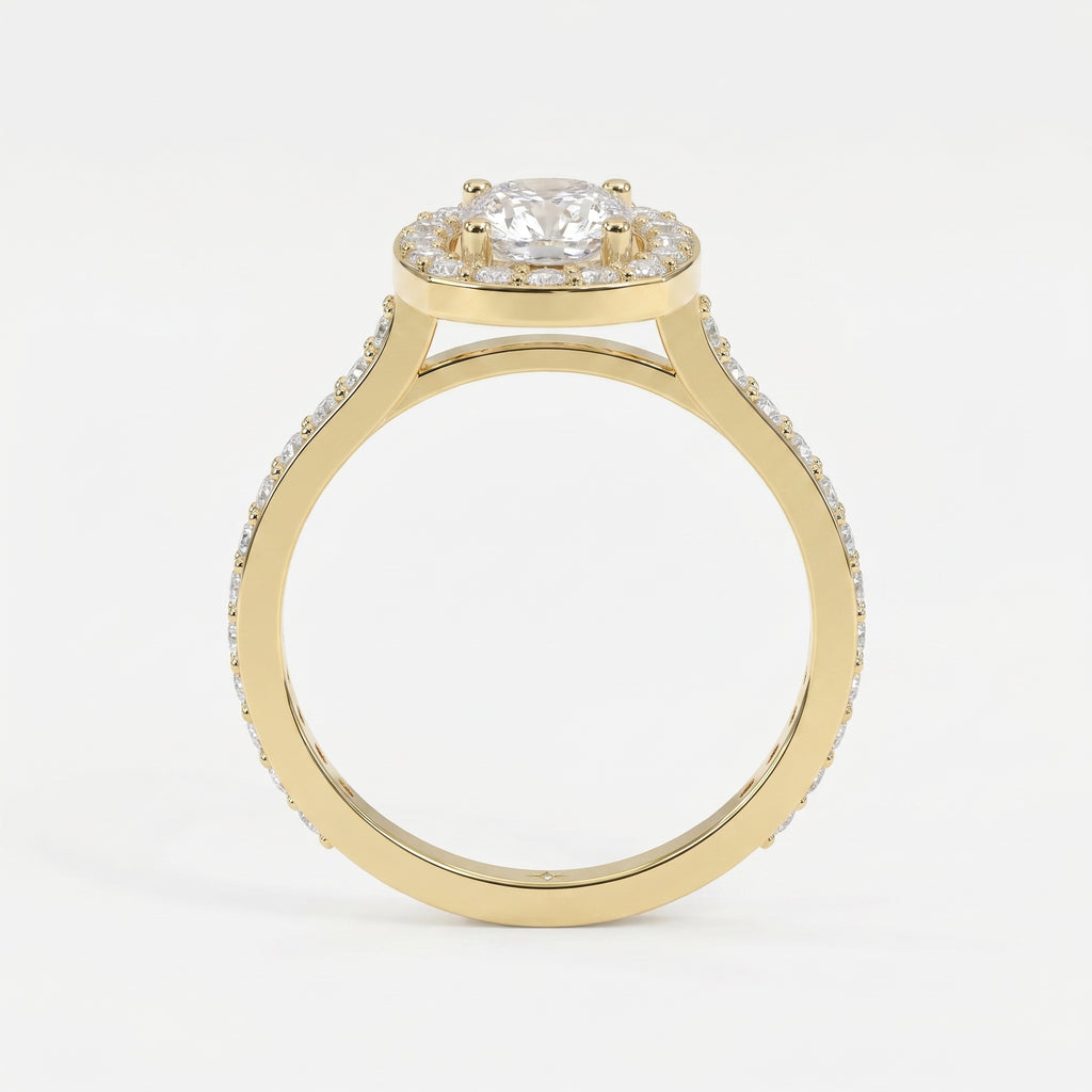 Elegant Cushion diamond Side Stone engagement ring