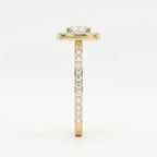 Elegant Cushion diamond Side Stone engagement ring