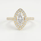 Marquise cut diamond Side Stone Engagement ring