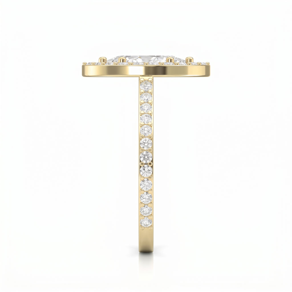 Marquise cut diamond Side Stone Engagement ring