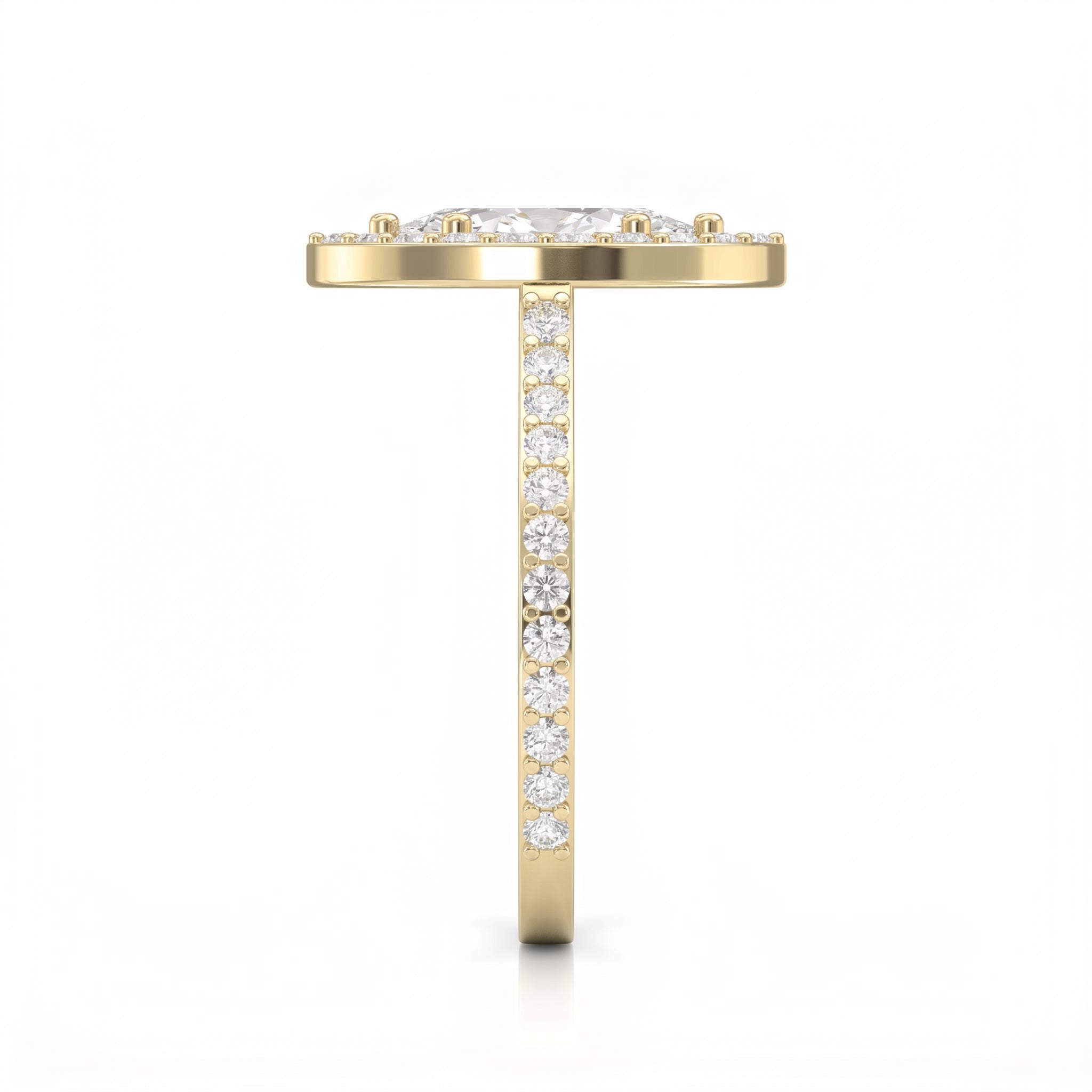 Marquise cut diamond Side Stone Engagement ring