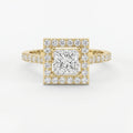Princess Cut Diamond Side Stone Engagement Ring