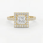 Princess Cut Diamond Side Stone Engagement Ring