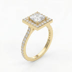 Princess Cut Diamond Side Stone Engagement Ring
