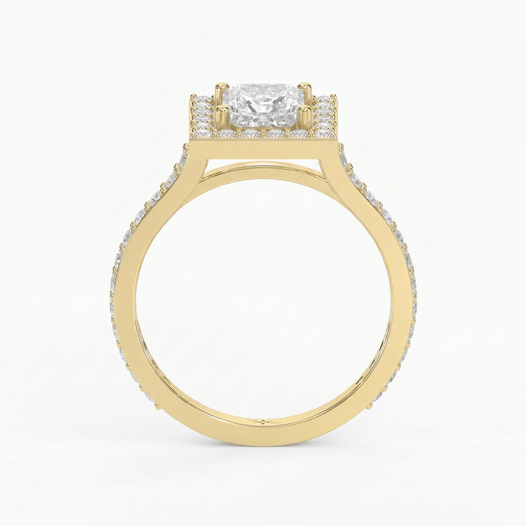Princess Cut Diamond Side Stone Engagement Ring