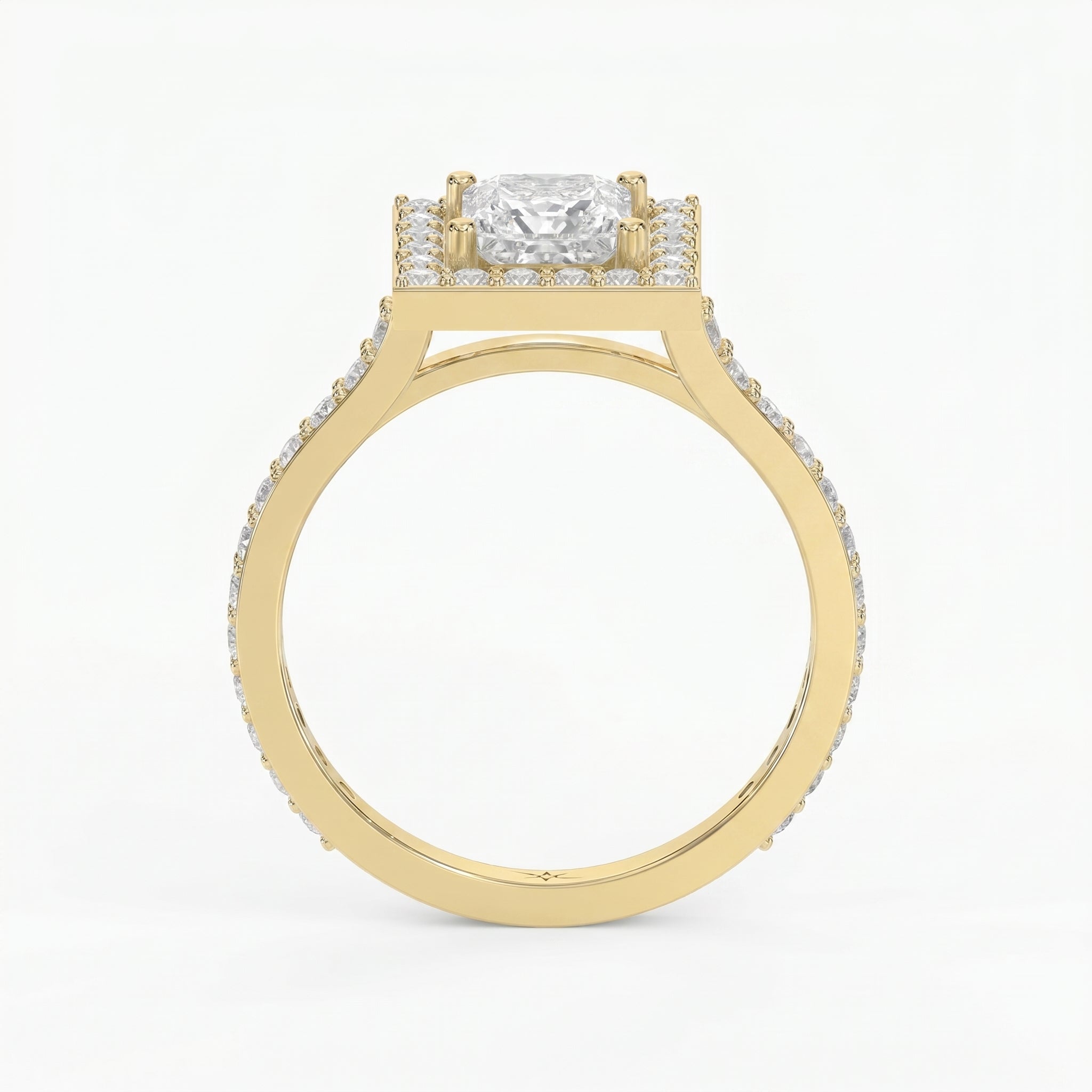 Princess Cut Diamond Side Stone Engagement Ring