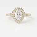 Pear Cut Diamond Side Stone Engagement Ring