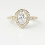 Pear Cut Diamond Side Stone Engagement Ring