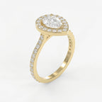 Pear Cut Diamond Side Stone Engagement Ring