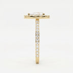Pear Cut Diamond Side Stone Engagement Ring