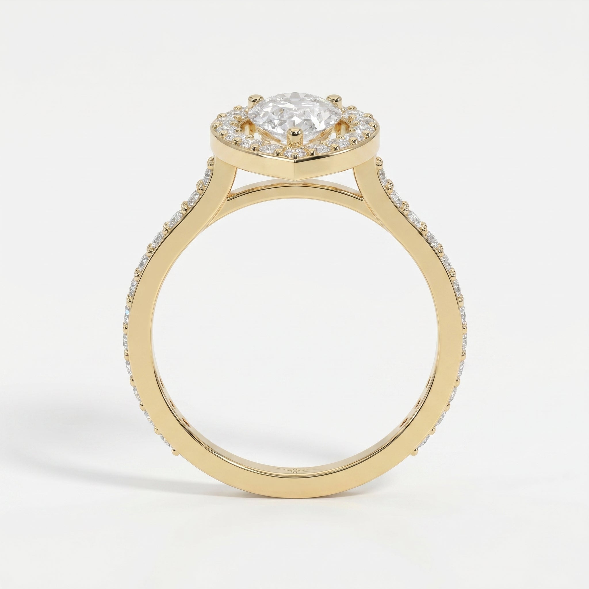 Pear Cut Diamond Side Stone Engagement Ring