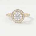 Round Cut Diamond Side Stone Engagement Ring