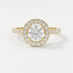 Round Cut Diamond Side Stone Engagement Ring