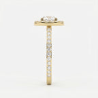 Round Cut Diamond Side Stone Engagement Ring