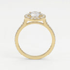 Round Cut Diamond Side Stone Engagement Ring