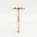 Elegant Oval Diamond Side Stone Pavé Engagement Ring