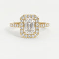 Emerald Cut Diamond Side Stone Pavé Engagement Ring