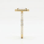 Emerald Cut Diamond Side Stone Pavé Engagement Ring