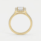 Emerald Cut Diamond Side Stone Pavé Engagement Ring