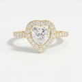 Heart Shape Diamond Halo Ring with Pavé Engagement Ring