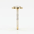 Heart Shape Diamond Halo Ring with Pavé Engagement Ring