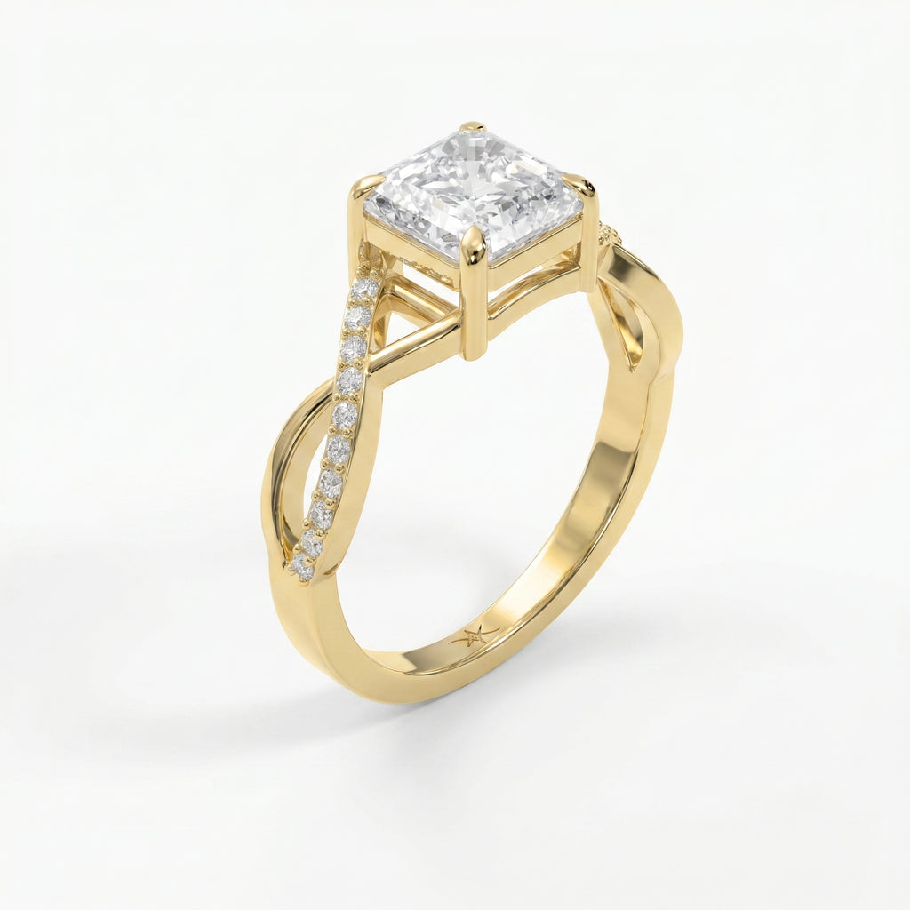 Eterna Twist Asscher Ring