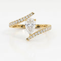 Elegant Pear-Cut Diamond Bypass Side Stone Engagement Ring